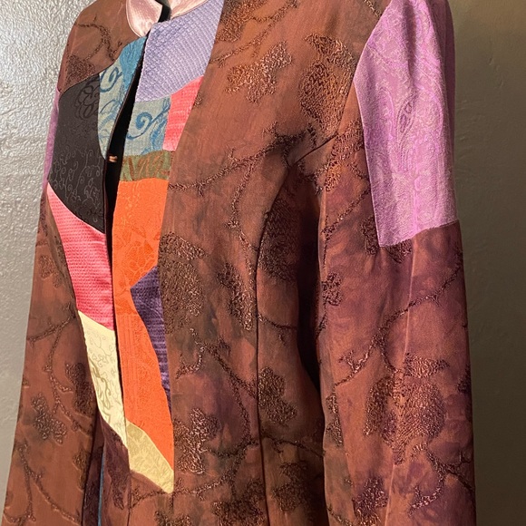 CHICOS Design Mixed Fabrics Patchwork  Jacket - Picture 13 of 16